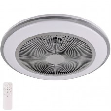 Ανεμιστήρας Οροφής LED CCT 5000lm 20W Με 3 Πτερύγια Remote Control Ασημί-Λευκός